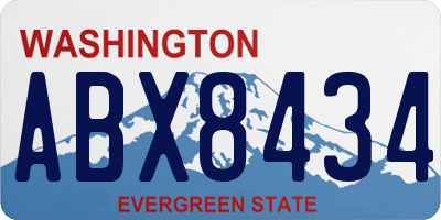 WA license plate ABX8434