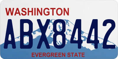 WA license plate ABX8442