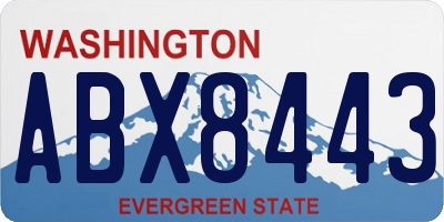 WA license plate ABX8443