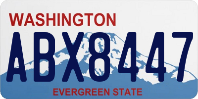 WA license plate ABX8447