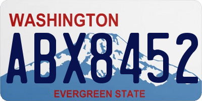 WA license plate ABX8452