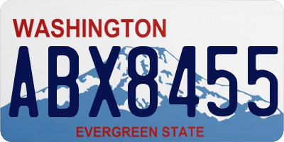 WA license plate ABX8455