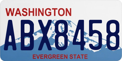 WA license plate ABX8458