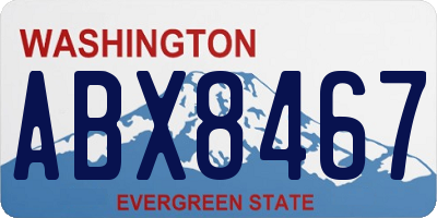 WA license plate ABX8467