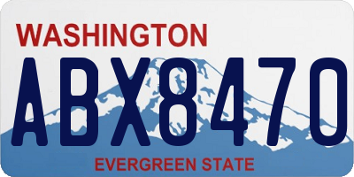 WA license plate ABX8470