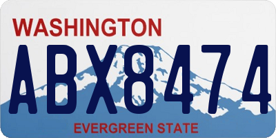 WA license plate ABX8474