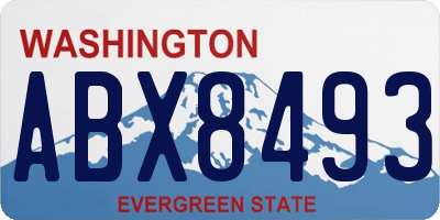 WA license plate ABX8493