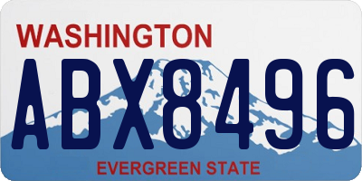 WA license plate ABX8496