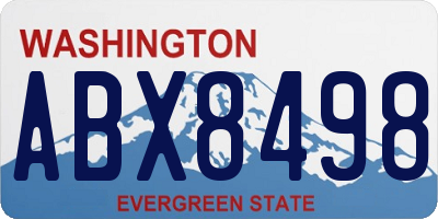 WA license plate ABX8498
