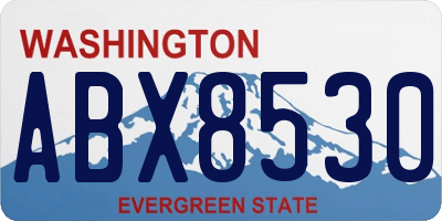 WA license plate ABX8530