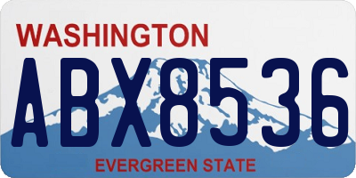 WA license plate ABX8536