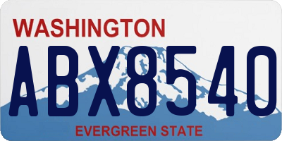 WA license plate ABX8540