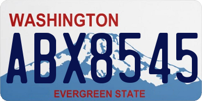 WA license plate ABX8545