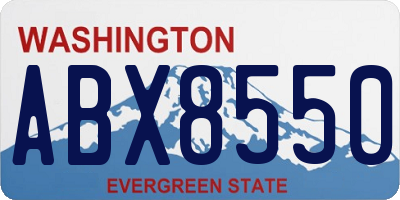 WA license plate ABX8550