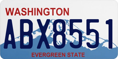 WA license plate ABX8551