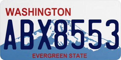WA license plate ABX8553