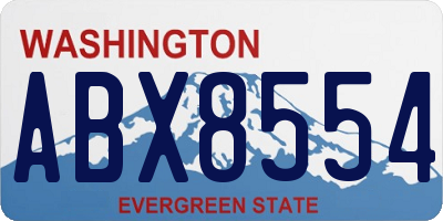 WA license plate ABX8554