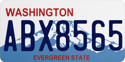 WA license plate ABX8565