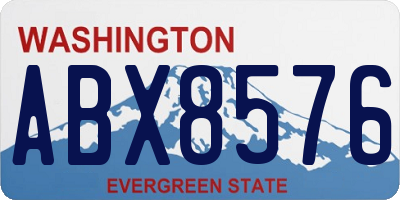WA license plate ABX8576