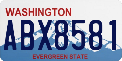 WA license plate ABX8581