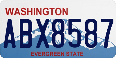 WA license plate ABX8587