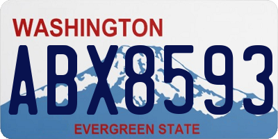 WA license plate ABX8593