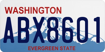 WA license plate ABX8601