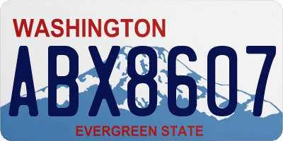WA license plate ABX8607