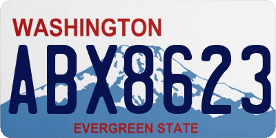 WA license plate ABX8623