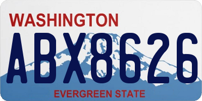 WA license plate ABX8626