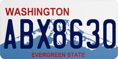 WA license plate ABX8630