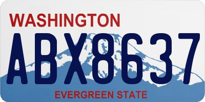 WA license plate ABX8637