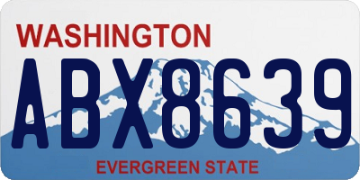 WA license plate ABX8639