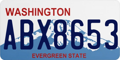 WA license plate ABX8653