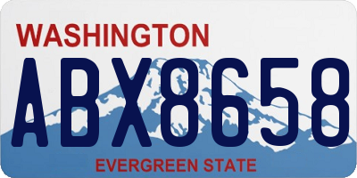 WA license plate ABX8658