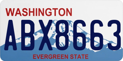 WA license plate ABX8663