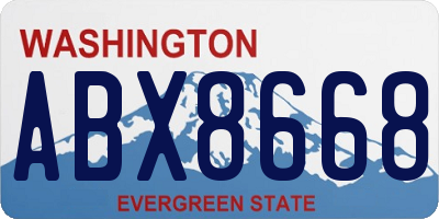 WA license plate ABX8668