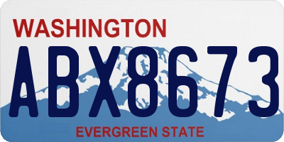 WA license plate ABX8673