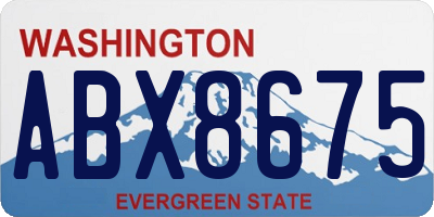 WA license plate ABX8675