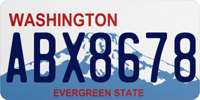 WA license plate ABX8678