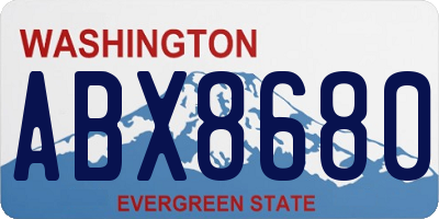 WA license plate ABX8680