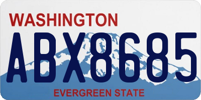 WA license plate ABX8685