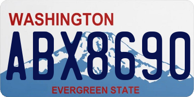 WA license plate ABX8690