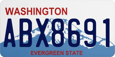 WA license plate ABX8691