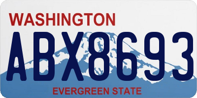 WA license plate ABX8693