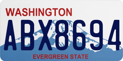 WA license plate ABX8694
