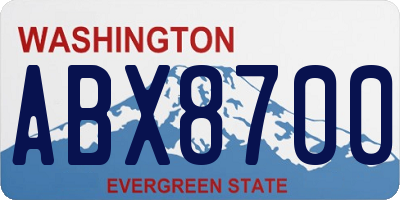 WA license plate ABX8700
