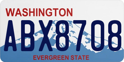 WA license plate ABX8708