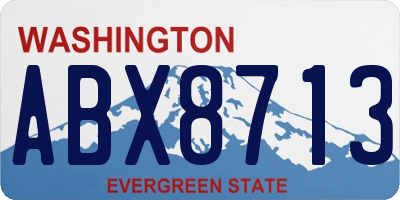 WA license plate ABX8713