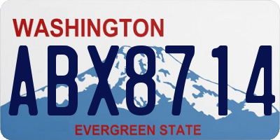 WA license plate ABX8714